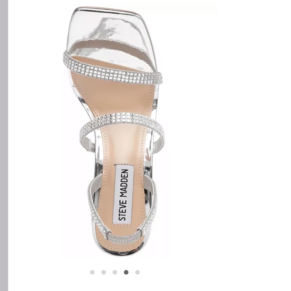 STEVE MADDEN “Gracey” Rhinestone Strappy Stiletto Sandals - Picture 6 of 12
